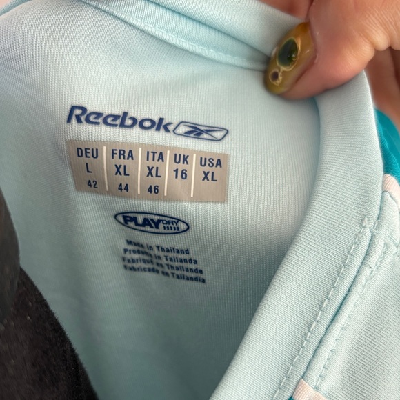 Reebok Teal Long Sleeve Athletic Top - Picture 2 of 3